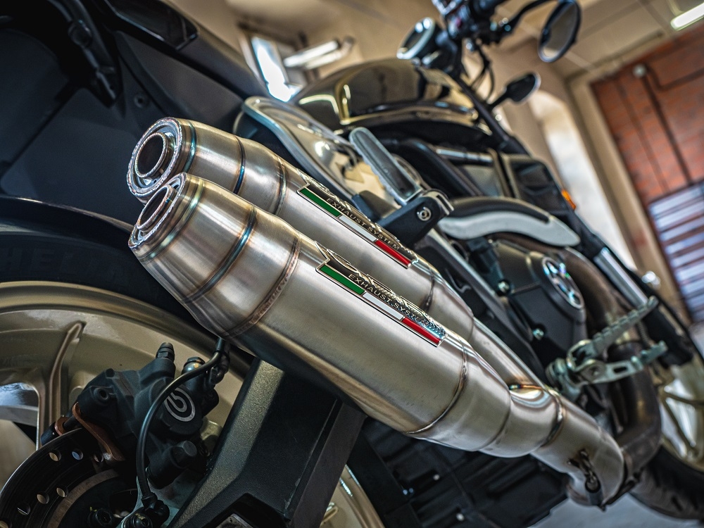 Exhaust compatible with Ducati Scrambler 803 2017-2020, Deeptone Inox, Dual slip-on exhausts including removable db killers and link pipes 