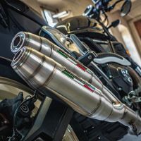 Exhaust compatible with Ducati Scrambler 803 2017-2020, Deeptone Inox, Dual slip-on exhausts including removable db killers and link pipes 