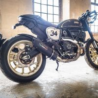 Exhaust compatible with Ducati Scrambler 803 2015-2016, Furore Nero, Slip-on exhaust including removable db killer and link pipe, not EPA-compliant 
