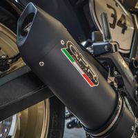 Exhaust compatible with Ducati Scrambler 803 2015-2016, Furore Nero, Slip-on exhaust including removable db killer and link pipe, not EPA-compliant 