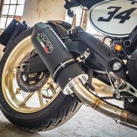 Exhaust compatible with Ducati Scrambler 803 2015-2016, Furore Nero, Slip-on exhaust including removable db killer and link pipe, not EPA-compliant 