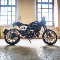 GPR exhaust compatible with  Ducati Scrambler 803 2017-2020, New Grand Prix Evo Titanium, Slip-on exhaust including link pipe and removable db killer 