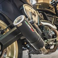 Exhaust compatible with Ducati Scrambler 803 2015-2016, M3 Black Titanium, Slip-on exhaust including removable db killer and link pipe, not EPA-compliant 