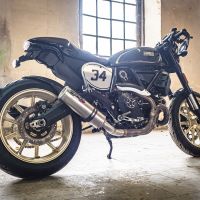 Exhaust compatible with Ducati Scrambler 803 2015-2016, M3 Titanium Natural, Slip-on exhaust including removable db killer and link pipe, not EPA-compliant 