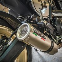 Exhaust compatible with Ducati Scrambler 803 2015-2016, M3 Titanium Natural, Slip-on exhaust including removable db killer and link pipe, not EPA-compliant 