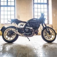 Exhaust compatible with Ducati Scrambler 803 2017-2020, Powercone Evo, Slip-on exhaust including link pipe and removable db killer 
