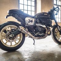 Exhaust compatible with Ducati Scrambler 803 2017-2020, Powercone Evo, Slip-on exhaust including link pipe and removable db killer 