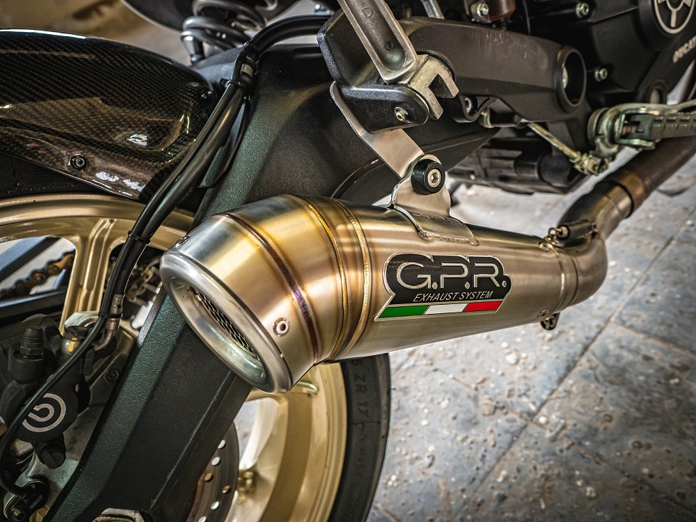 Exhaust compatible with Ducati Scrambler 803 2017-2020, Powercone Evo, Slip-on exhaust including link pipe and removable db killer 