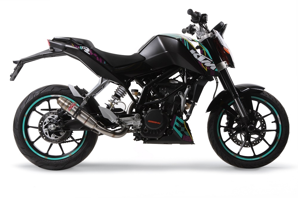 Exhaust compatible with Ktm 200 Duke 2012-2020, Deeptone Inox, Slip-on exhaust including removable db killer and link pipe, not EPA-compliant 