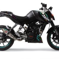 Exhaust compatible with Ktm 200 Duke 2012-2020, Deeptone Inox, Slip-on exhaust including removable db killer and link pipe, not EPA-compliant 