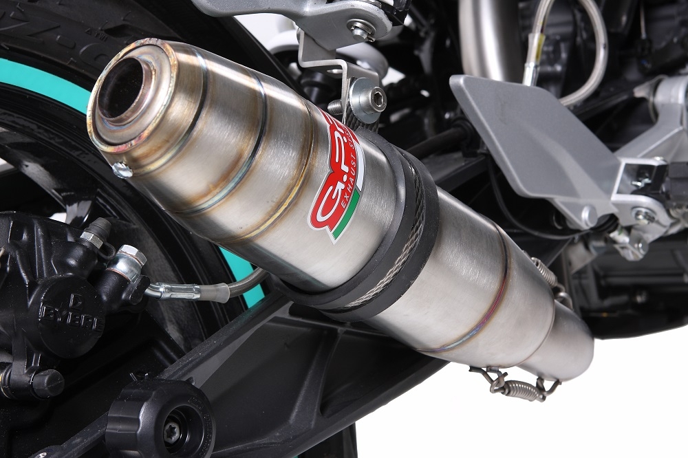 Exhaust compatible with Ktm 200 Duke 2012-2020, Deeptone Inox, Slip-on exhaust including removable db killer and link pipe, not EPA-compliant 