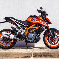 Exhaust compatible with Ktm 250 Duke 2017-2020, Albus Evo4, Slip-on exhaust including removable db killer and link pipe, not EPA-compliant 