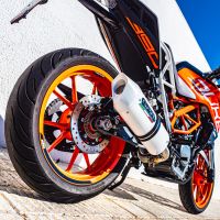 Exhaust compatible with Ktm 250 Duke 2017-2020, Albus Evo4, Slip-on exhaust including removable db killer and link pipe, not EPA-compliant 