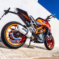 Exhaust compatible with Ktm 250 Duke 2017-2020, Albus Evo4, Slip-on exhaust including removable db killer and link pipe, not EPA-compliant 