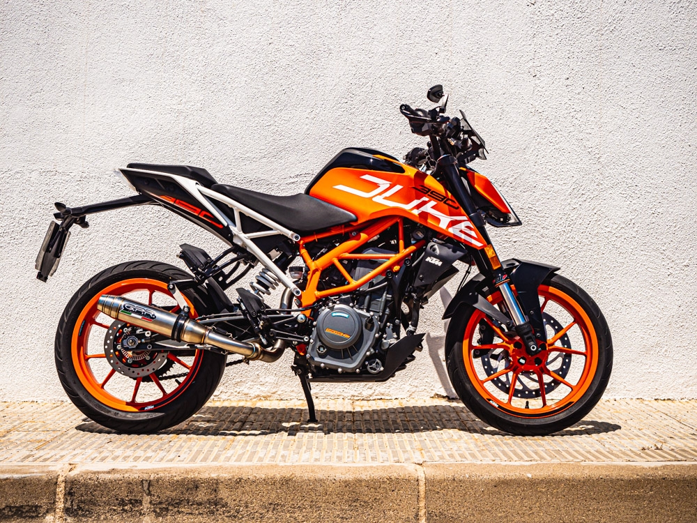 Exhaust compatible with Ktm RC 390 2017-2020, Deeptone Inox, Slip-on exhaust including removable db killer and link pipe, not EPA-compliant 