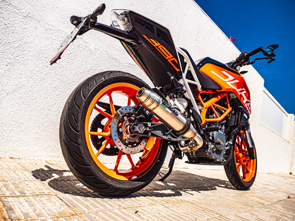 Exhaust compatible with Ktm RC 390 2017-2020, Deeptone Inox, Slip-on exhaust including removable db killer and link pipe, not EPA-compliant 