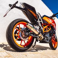 Exhaust compatible with Ktm RC 390 2017-2020, Deeptone Inox, Slip-on exhaust including removable db killer and link pipe, not EPA-compliant 