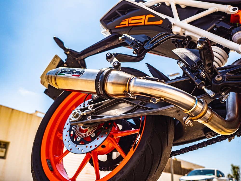 Exhaust compatible with Ktm RC 390 2017-2020, Deeptone Inox, Slip-on exhaust including removable db killer and link pipe, not EPA-compliant 