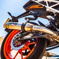 Exhaust compatible with Ktm RC 390 2017-2020, Deeptone Inox, Slip-on exhaust including removable db killer and link pipe, not EPA-compliant 