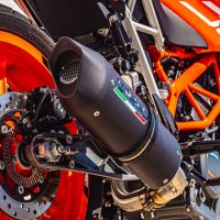 Exhaust compatible with Ktm 390 DUKE 2017-2020, Furore Evo4 Nero, Slip-on exhaust including removable db killer and link pipe, not EPA-compliant 