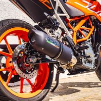 Exhaust compatible with Ktm 390 DUKE 2017-2020, Furore Evo4 Nero, Slip-on exhaust including removable db killer and link pipe, not EPA-compliant 
