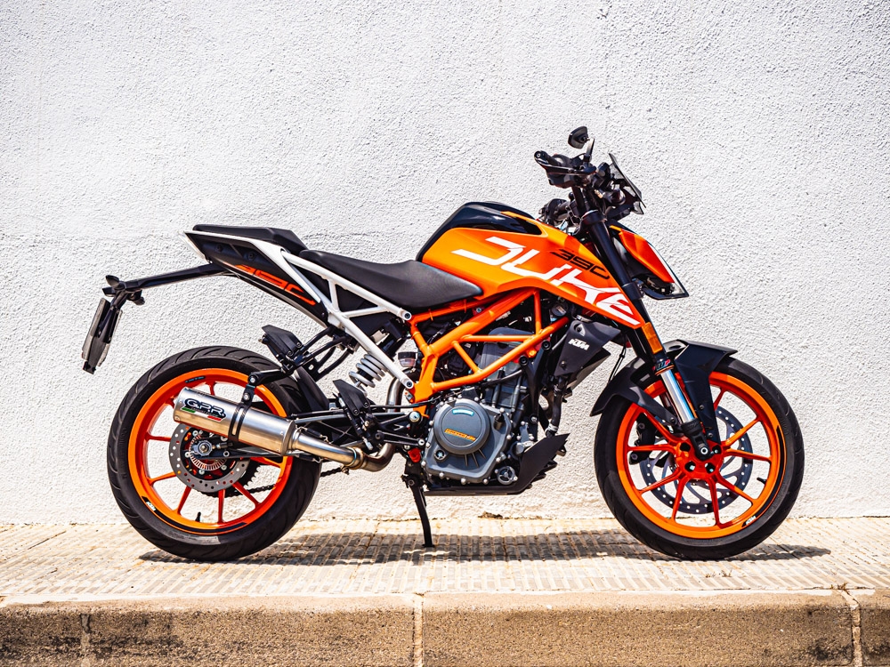 Exhaust compatible with Ktm RC 390 2017-2020, M3 Inox , Slip-on exhaust including removable db killer and link pipe, not EPA-compliant 