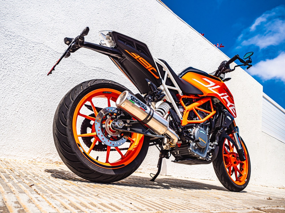 Exhaust compatible with Ktm RC 390 2017-2020, M3 Inox , Slip-on exhaust including removable db killer and link pipe, not EPA-compliant 