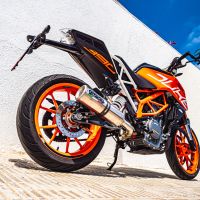 Exhaust compatible with Ktm RC 390 2017-2020, M3 Inox , Slip-on exhaust including removable db killer and link pipe, not EPA-compliant 
