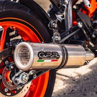 Exhaust compatible with Ktm 390 Adventure Sw 2020-2020, M3 Inox , Slip-on exhaust including removable db killer and link pipe 