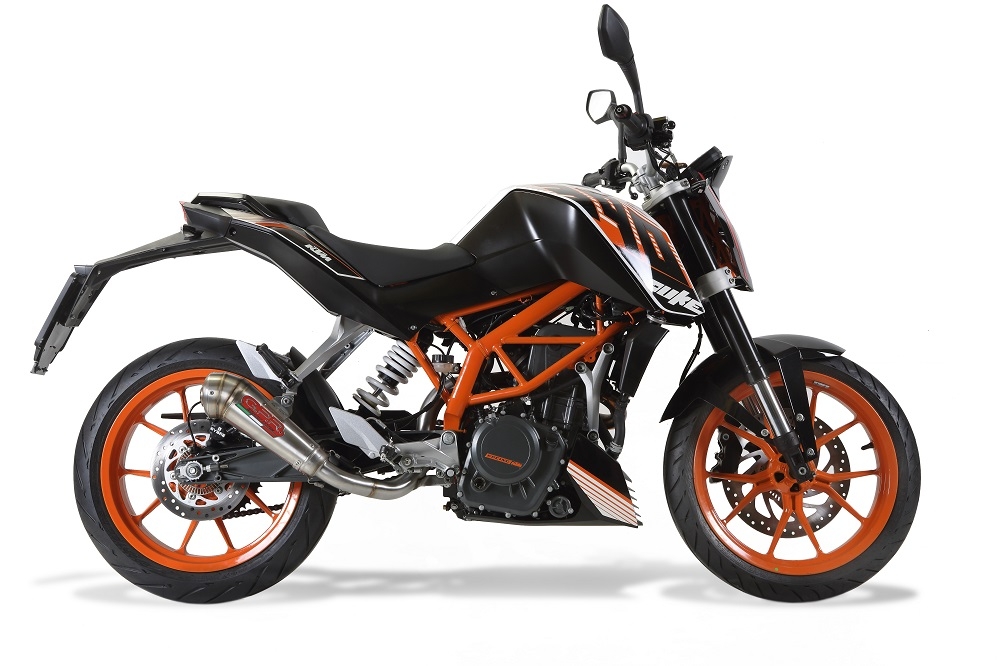GPR exhaust compatible with Ktm Duke 390 2013-2016, Powercone Evo, Homologated legal slip-on exhaust including removable db killer, link pipe and catalyst 