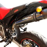 Exhaust compatible with Ktm Duke II 2000-2006, Furore Nero, Dual slip-on including removable db killers and link pipes, EPA-compliant 