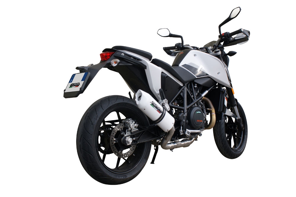 Exhaust compatible with Ktm 690 Duke 2012-2016, Albus Evo4, Slip-on exhaust including removable db killer and link pipe, EPA-compliant 