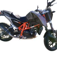 Exhaust compatible with Ktm 690 Duke 2017-2020, Furore Evo4 Nero, Slip-on exhaust including removable db killer and link pipe, EPA-compliant 