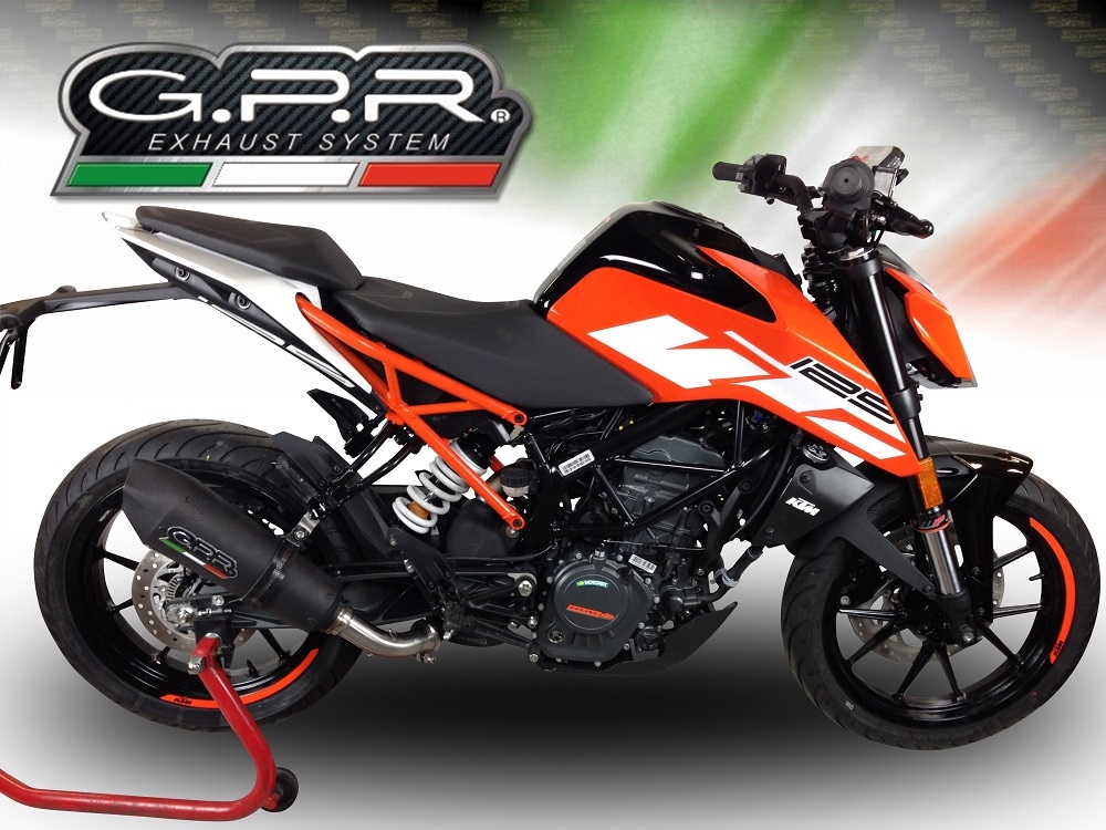 GPR exhaust compatible with  Ktm 390 DUKE 2017-2020, New Grand Prix Evo Black Titanium, Slip-on exhaust including removable db killer and link pipe, not EPA-compliant 