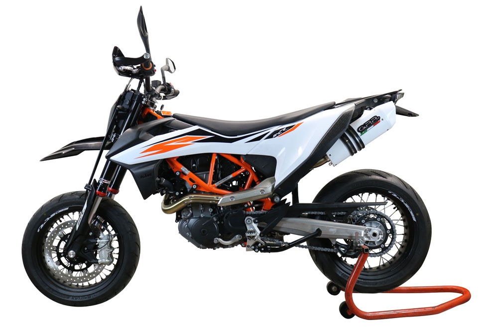 Exhaust compatible with Ktm Smc 690 R 2021-2024, Albus Evo4, Slip-on exhaust including link pipe and removable db killer 