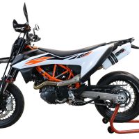 Exhaust compatible with Ktm Smc 690 R 2021-2024, Albus Evo4, Slip-on exhaust including link pipe and removable db killer 