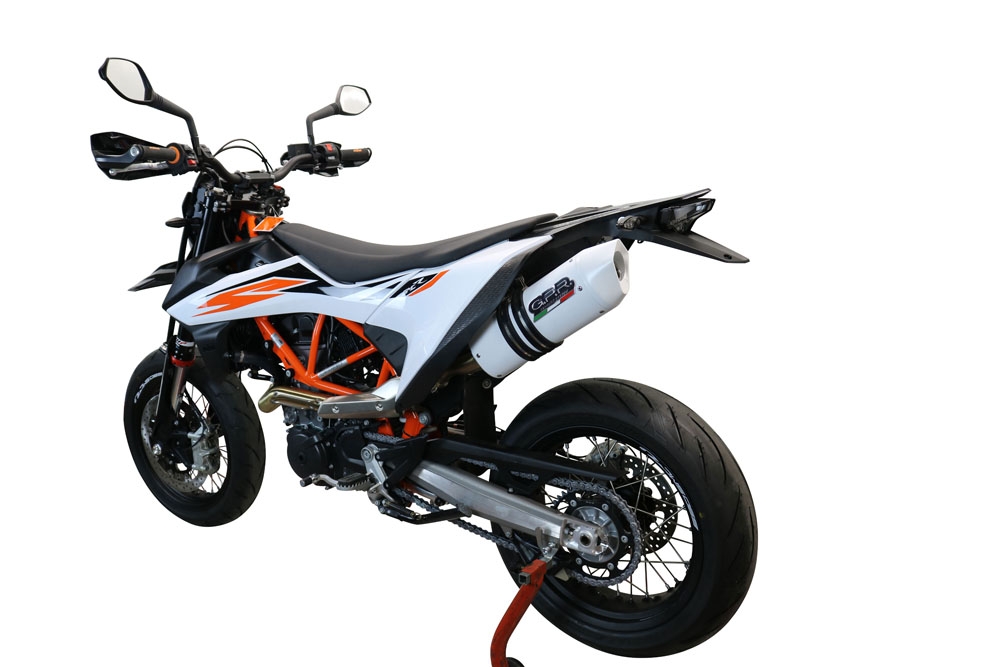 Exhaust compatible with Ktm Smc 690 R 2021-2024, Albus Evo4, Slip-on exhaust including link pipe and removable db killer 