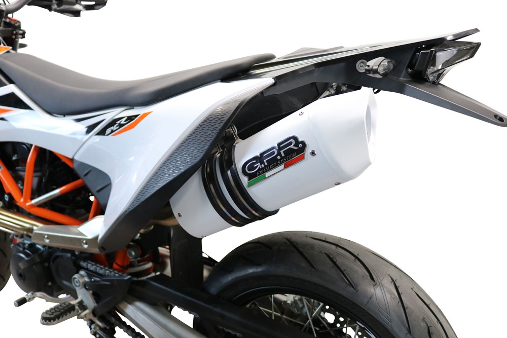 Exhaust compatible with Ktm Smc 690 R 2021-2024, Albus Evo4, Slip-on exhaust including link pipe and removable db killer 