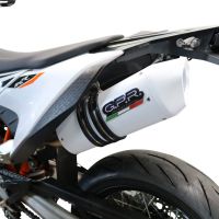Exhaust compatible with Ktm Smc 690 R 2021-2024, Albus Evo4, Slip-on exhaust including link pipe and removable db killer 