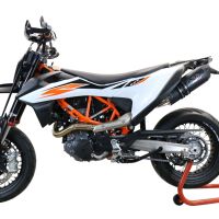 Exhaust compatible with Ktm 690 Enduro R 2019-2020, Furore Evo4 Nero, Slip-on exhaust including link pipe and removable db killer 