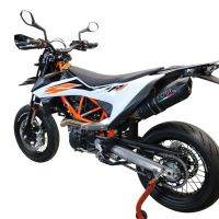 Exhaust compatible with Ktm 690 Enduro R 2019-2020, Furore Evo4 Nero, Slip-on exhaust including link pipe and removable db killer 