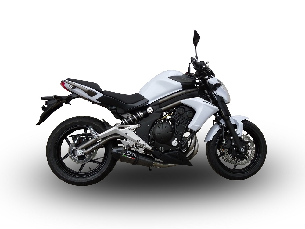 GPR exhaust compatible with Kawasaki Er 6 N - F  2012-2016, New Grand Prix Evo Poppy, Homologated legal full system exhaust, including removable db killer and catalyst 