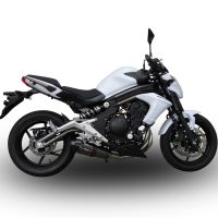 GPR exhaust compatible with Kawasaki Er 6 N - F  2012-2016, New Grand Prix Evo Poppy, Homologated legal full system exhaust, including removable db killer and catalyst 
