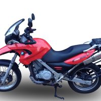 Exhaust compatible with Bmw F650GS 2004-2013, Trioval, Slip-on exhaust including removable db killer and link pipe, EPA-compliant 