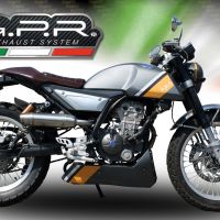 Exhaust compatible with F.B. Mondial Hps 125 2016-2018, Deeptone Inox, Slip-on exhaust including removable db killer and link pipe, EPA-compliant 