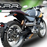 Exhaust compatible with F.B. Mondial Hps 125 2016-2018, Deeptone Inox, Slip-on exhaust including removable db killer and link pipe, EPA-compliant 