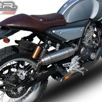 Exhaust compatible with F.B. Mondial Hps 125 2016-2018, Deeptone Inox, Slip-on exhaust including removable db killer and link pipe, EPA-compliant 
