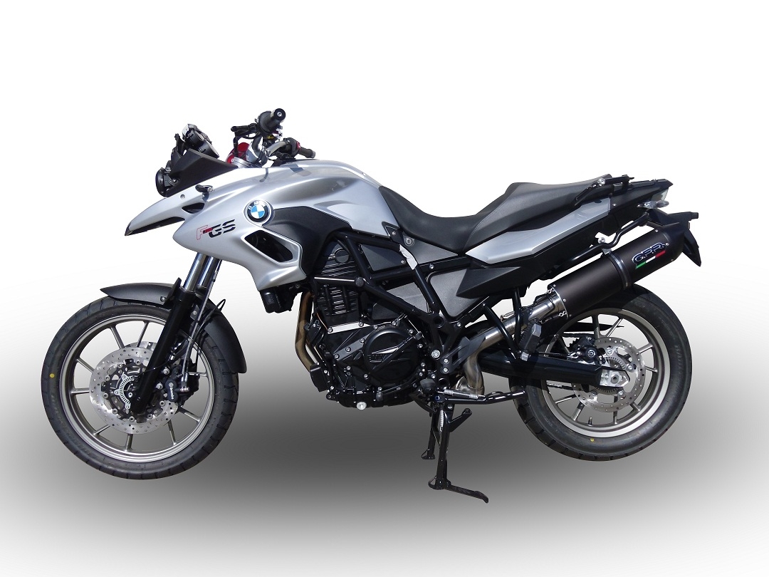 Exhaust compatible with Bmw F700GS 2016-2018, Furore Evo4 Nero, Slip-on exhaust including removable db killer and link pipe, EPA-compliant 