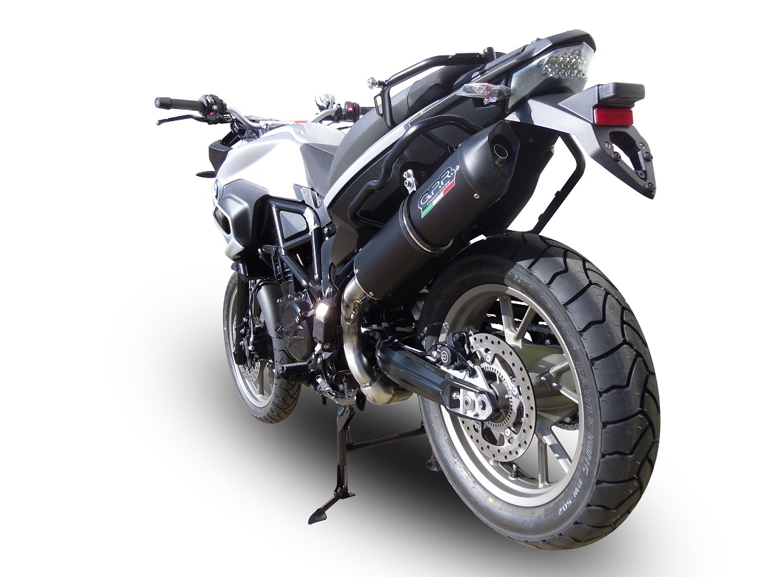 Exhaust compatible with Bmw F700GS 2016-2018, Furore Evo4 Nero, Slip-on exhaust including removable db killer and link pipe, EPA-compliant 