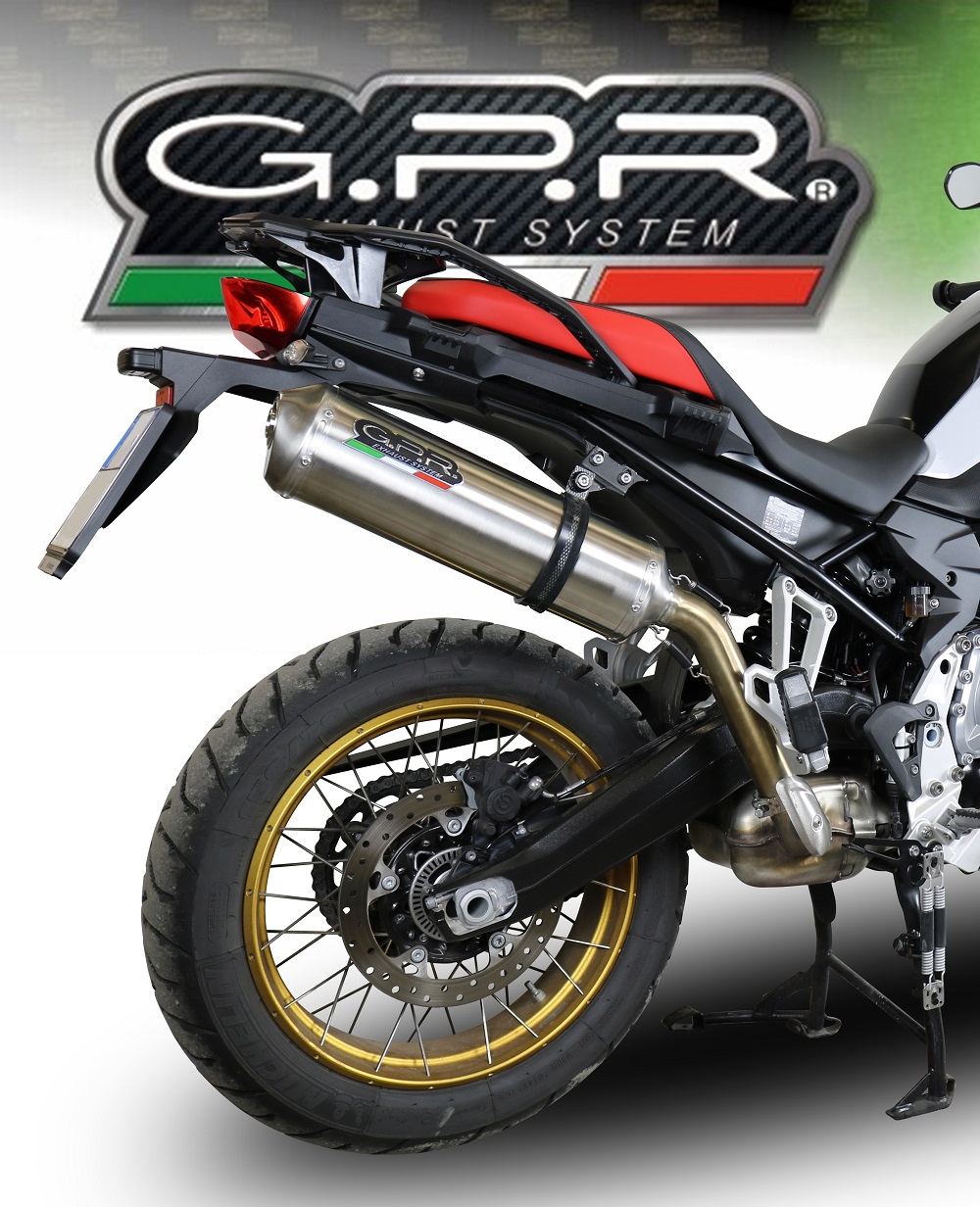 Exhaust compatible with Bmw F750GS 2018-2020, Satinox, Slip-on exhaust including removable db killer and link pipe, EPA-compliant 
